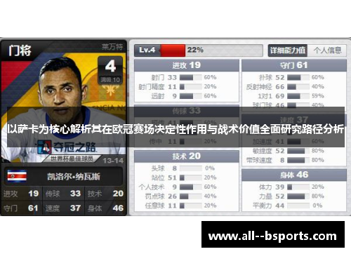 以萨卡为核心解析其在欧冠赛场决定性作用与战术价值全面研究路径分析 以萨卡为核心解析其在欧冠赛场决定性作用与战术价值全面研究路径分析
